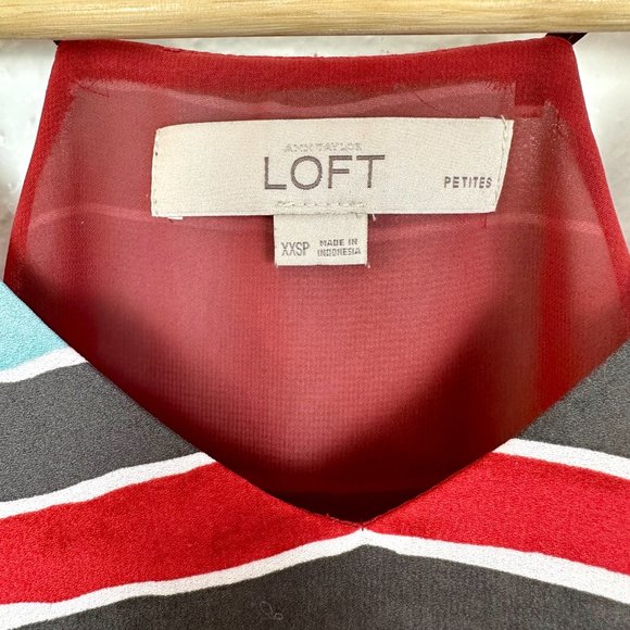 Loft Strappy Cami Sleeveless Multi-Colored Striped Top Size XXSP - Picture 5 of 8